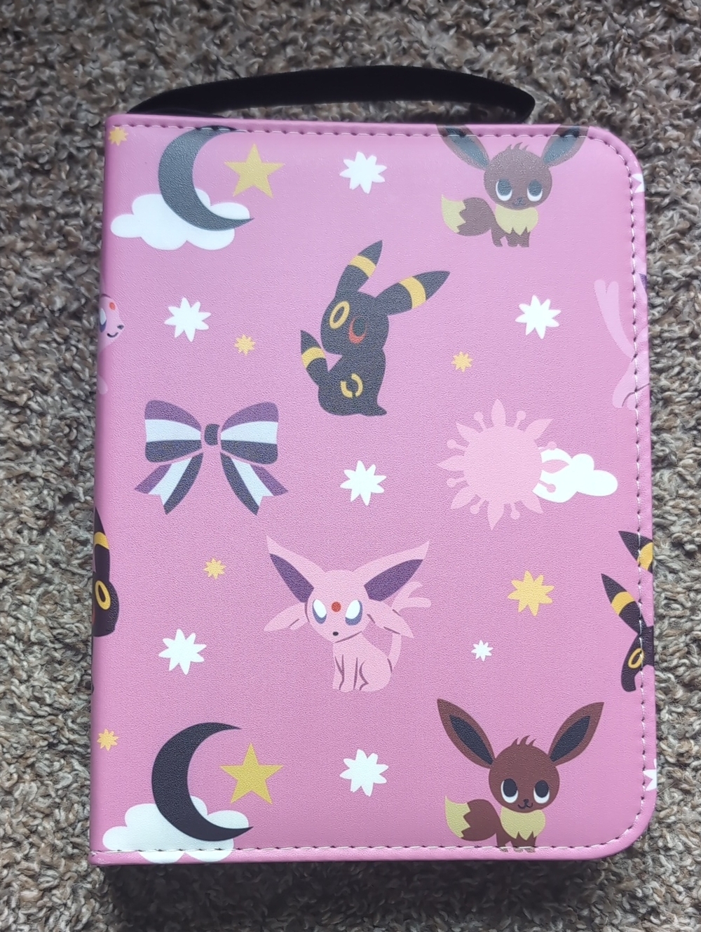 Cute Umbreon, Espeon, and Eevee Zippered Pokemon Card Binder